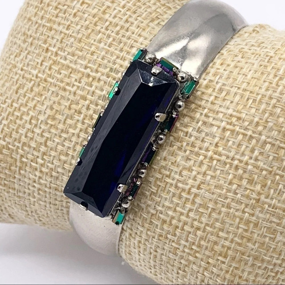 Sorrelli Royal Blue Crystal Cuff Bracelet - Picture 3 of 10